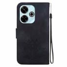 For Xiaomi Poco M6 4G Lotus Embossed Leather Phone Case(Black) - 3