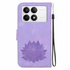 For Xiaomi Poco F6 Pro Lotus Embossed Leather Phone Case(Purple) - 3