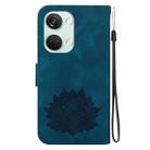 For OnePlus Nord 3 / Ace 2V Lotus Embossed Leather Phone Case(Dark Blue) - 3