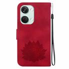 For OnePlus Nord 3 / Ace 2V Lotus Embossed Leather Phone Case(Red) - 3