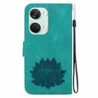 For OnePlus Nord 3 / Ace 2V Lotus Embossed Leather Phone Case(Green) - 3