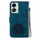 For OnePlus Nord 2T Lotus Embossed Leather Phone Case(Dark Blue) - 3