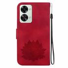 For OnePlus Nord 2T Lotus Embossed Leather Phone Case(Red) - 3