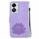 For OnePlus Nord 2T Lotus Embossed Leather Phone Case(Purple) - 3