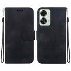 For OnePlus Nord 2T Lotus Embossed Leather Phone Case(Black) - 1