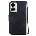 For OnePlus Nord 2T Lotus Embossed Leather Phone Case(Black) - 3