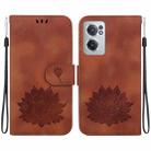 For OnePlus Nord CE 2 5G Lotus Embossed Leather Phone Case(Brown) - 1