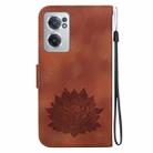 For OnePlus Nord CE 2 5G Lotus Embossed Leather Phone Case(Brown) - 3