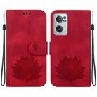 For OnePlus Nord CE 2 5G Lotus Embossed Leather Phone Case(Red) - 1