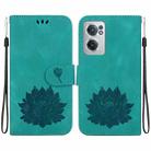 For OnePlus Nord CE 2 5G Lotus Embossed Leather Phone Case(Green) - 1