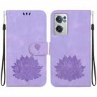 For OnePlus Nord CE 2 5G Lotus Embossed Leather Phone Case(Purple) - 1