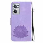 For OnePlus Nord CE 2 5G Lotus Embossed Leather Phone Case(Purple) - 3