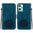 For OnePlus Nord CE 2 Lite 5G Lotus Embossed Leather Phone Case(Dark Blue) - 1