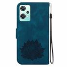 For OnePlus Nord CE 2 Lite 5G Lotus Embossed Leather Phone Case(Dark Blue) - 3