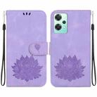 For OnePlus Nord CE 2 Lite 5G Lotus Embossed Leather Phone Case(Purple) - 1