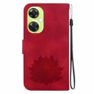 For OnePlus Nord CE 3 Lite / Nord N30 Lotus Embossed Leather Phone Case(Red) - 3