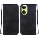 For OnePlus Nord CE 3 Lite / Nord N30 Lotus Embossed Leather Phone Case(Black) - 1