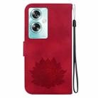 For OnePlus Nord N30 SE Lotus Embossed Leather Phone Case(Red) - 3