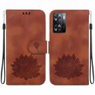 For OnePlus Nord N20 SE Lotus Embossed Leather Phone Case(Brown) - 1