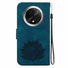 For OPPO A3 Pro 5G Lotus Embossed Leather Phone Case(Dark Blue) - 3