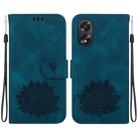 For OPPO A38 / A18 Lotus Embossed Leather Phone Case(Dark Blue) - 1