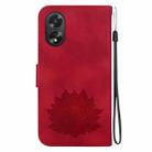 For OPPO A38 / A18 Lotus Embossed Leather Phone Case(Red) - 3