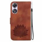 For OPPO A58 4G Lotus Embossed Leather Phone Case(Brown) - 3