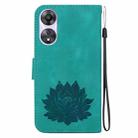 For OPPO A58 4G Lotus Embossed Leather Phone Case(Green) - 3