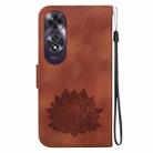 For OPPO A60 4G Lotus Embossed Leather Phone Case(Brown) - 3