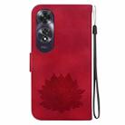For OPPO A60 4G Lotus Embossed Leather Phone Case(Red) - 3