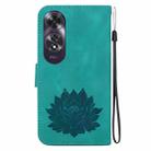 For OPPO A60 4G Lotus Embossed Leather Phone Case(Green) - 3