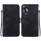 For OPPO A60 4G Lotus Embossed Leather Phone Case(Black) - 1