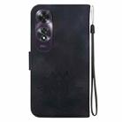 For OPPO A60 4G Lotus Embossed Leather Phone Case(Black) - 3