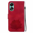 For OPPO A78 4G Lotus Embossed Leather Phone Case(Red) - 3