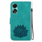 For OPPO A78 4G Lotus Embossed Leather Phone Case(Green) - 3