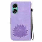 For OPPO A78 4G Lotus Embossed Leather Phone Case(Purple) - 3