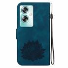 For OPPO A79 5G Global Lotus Embossed Leather Phone Case(Dark Blue) - 3