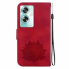 For OPPO A79 5G Global Lotus Embossed Leather Phone Case(Red) - 3