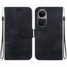 For OPPO Reno10 / Reno10 Pro 5G Global Lotus Embossed Leather Phone Case(Black) - 1