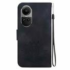 For OPPO Reno10 / Reno10 Pro 5G Global Lotus Embossed Leather Phone Case(Black) - 3