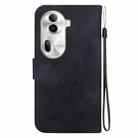 For OPPO Reno11 Pro 5G Global Lotus Embossed Leather Phone Case(Black) - 3