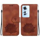 For OPPO Reno11 F / F25 Pro 5G Global Lotus Embossed Leather Phone Case(Brown) - 1