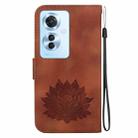 For OPPO Reno11 F / F25 Pro 5G Global Lotus Embossed Leather Phone Case(Brown) - 3