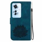 For OPPO Reno11 F / F25 Pro 5G Global Lotus Embossed Leather Phone Case(Dark Blue) - 3