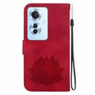 For OPPO Reno11 F / F25 Pro 5G Global Lotus Embossed Leather Phone Case(Red) - 3