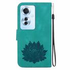 For OPPO Reno11 F / F25 Pro 5G Global Lotus Embossed Leather Phone Case(Green) - 3