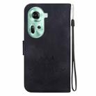 For OPPO Reno11 5G Global Lotus Embossed Leather Phone Case(Black) - 3