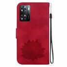 For OPPO A57 5G / A57 4G / A57s / A57e Lotus Embossed Leather Phone Case(Red) - 3