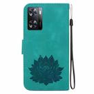 For OPPO A57 5G / A57 4G / A57s / A57e Lotus Embossed Leather Phone Case(Green) - 3