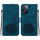 For OPPO A77 5G / A77 4G / A77s / K10 5G Lotus Embossed Leather Phone Case(Dark Blue) - 1